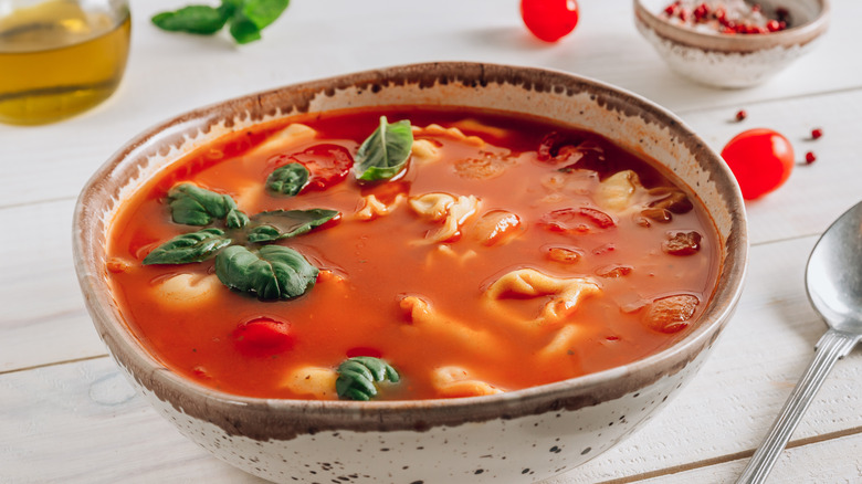 Tomato soup with pasta