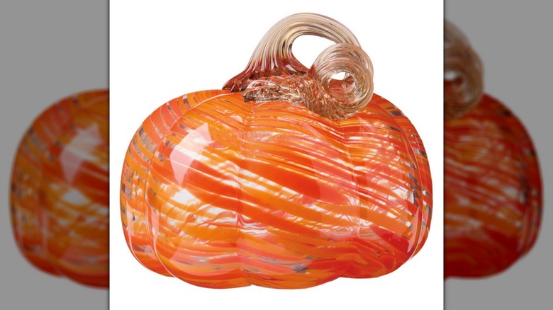 A Kirkton House Autumn Glass Pumpkin on a white background