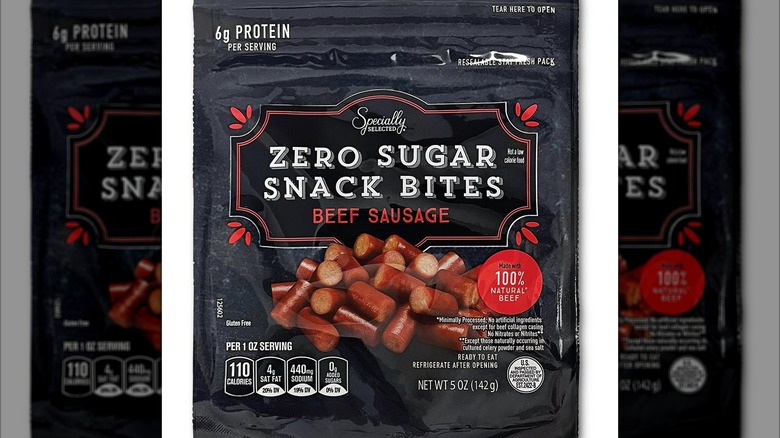 Bag of Specially Selected Zero Sugar Beef Sausage Snack Bites
