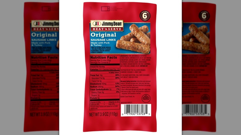 Jimmy Dean original sausage links on white background
