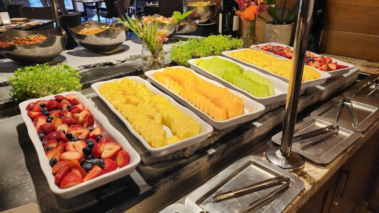 Assorted fresh fruits at 100 Sails' buffet