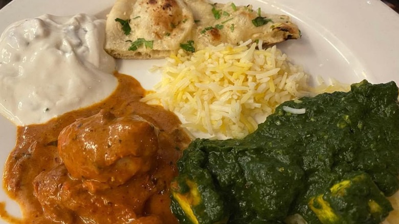 A plate of food at Amber India