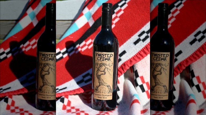 A bottle of Twisted Cedar wine