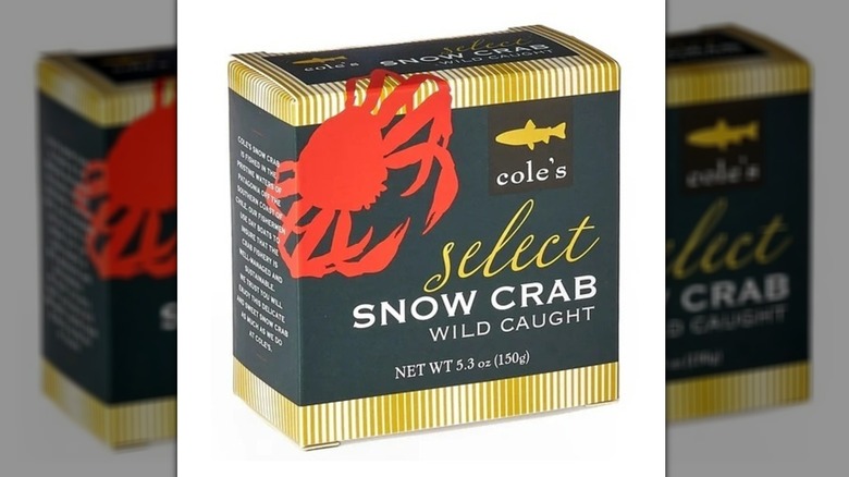 Cole's canned select snow crab packaging