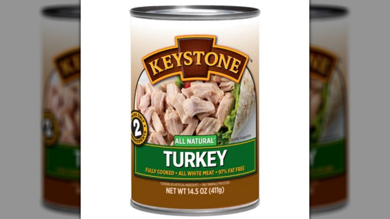 Keystone Meat's canned turkey packaging