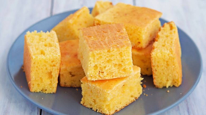 Plate of cornbread
