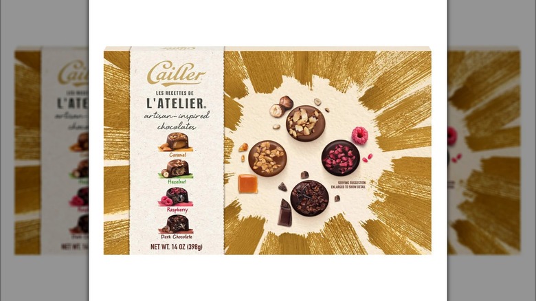 A box of Cailler artisan inspired chocolates