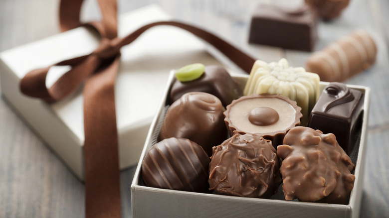 A box of 9 assorted gourmet chocolates