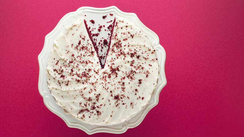 A beautiful red velvet cake