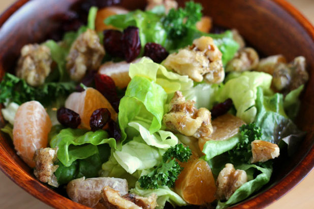 Rachel Cooks — Winter Salad with Clementine Dressing and Vanilla Bean Candied Walnuts