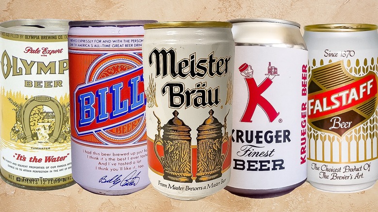 Old discontinued beer cans