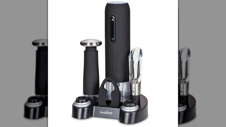 Ivation 7-Piece Electric Wine Bottle Opener Set on a white background