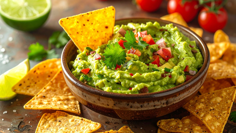 Guacamole with tortilla chips