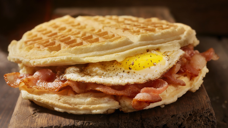 frozen waffle breakfast sandwich