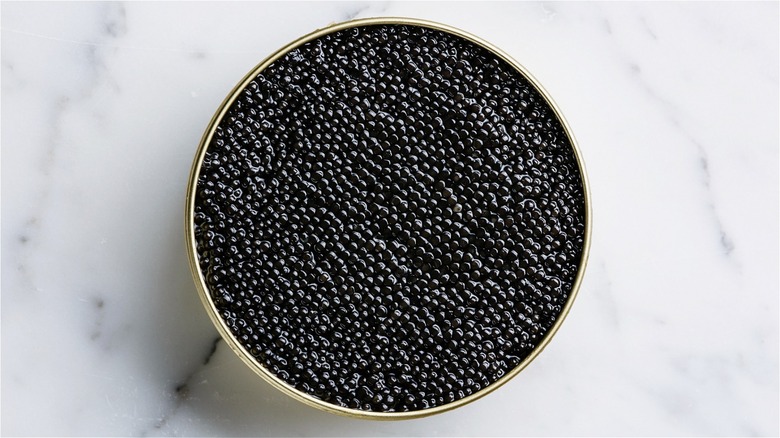Tin of black caviar 