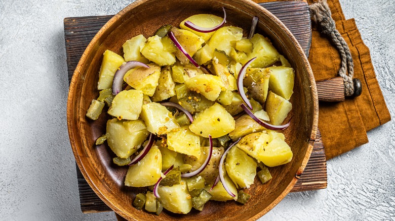 Potato salad with onions