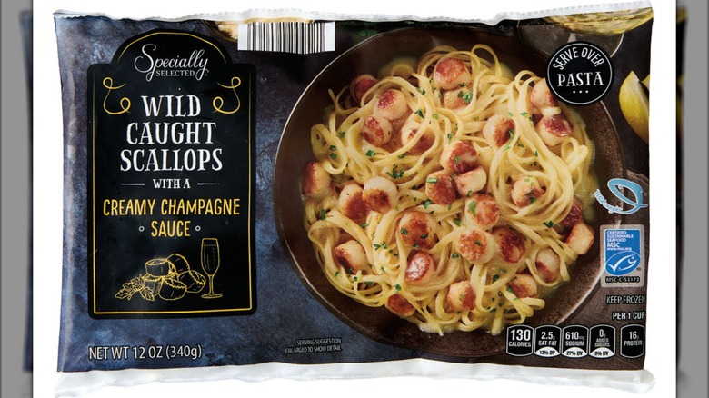 Product image of Specially Selected wild caught scallops with a creamy champagne sauce