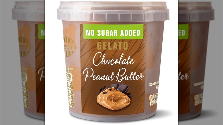 Product image of chocolate peanut butter Sundae Shoppe no sugar added gelato