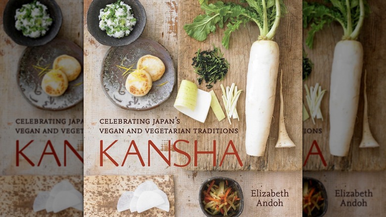 The book cover of "Kansha: Celebrating Japan's Vegan and Vegetarian Traditions" by Elizabeth Andoh