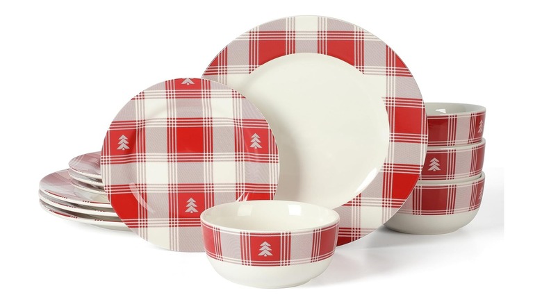 Martha Stewart Christmas 12-piece stoneware dinnerware set
