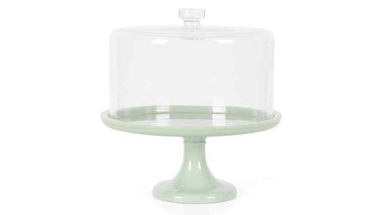 Martha Stewart Highbrook 10-inch jadeite cake stand with glass dome