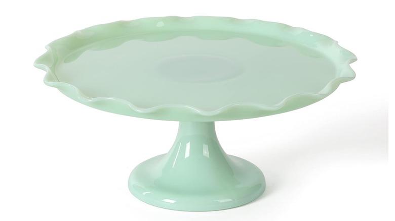 Martha Stewart Highbrook 11-inch handmade jadeite glass cake stand