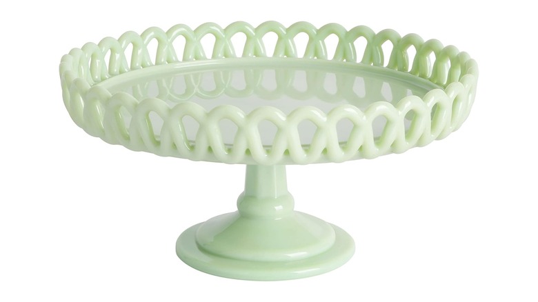 Martha Stewart Highbrook 8.5-inch handmade jadeite glass cake stand