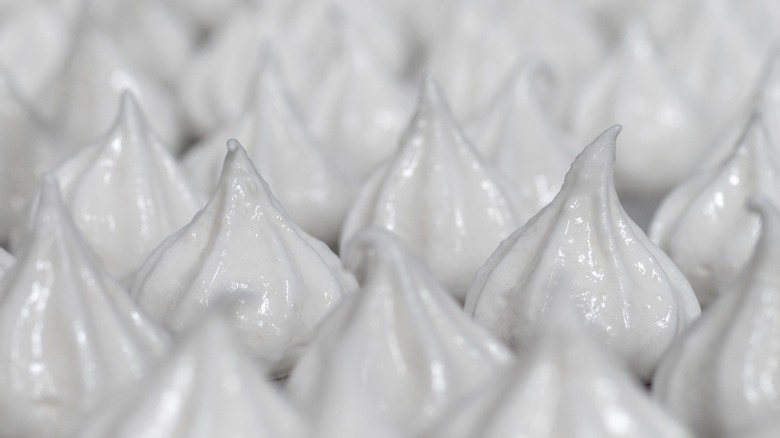 Close up view of meringue
