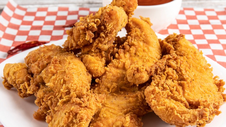 Plate of fried chicken