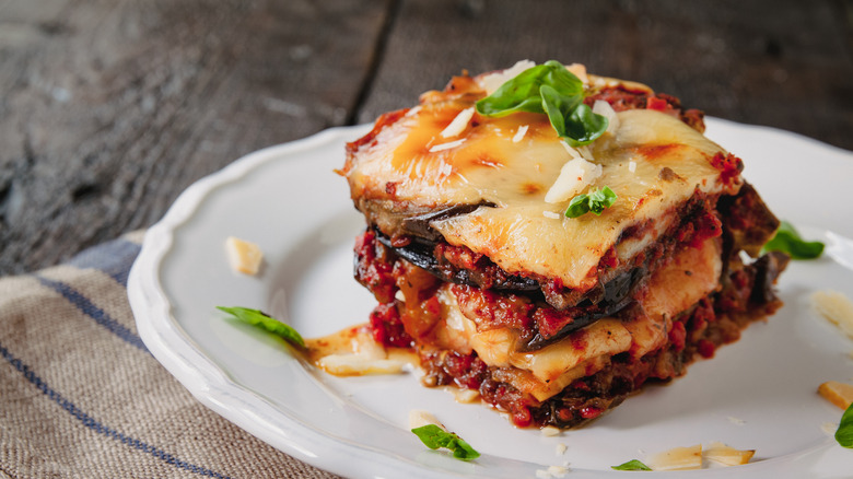 Eggplant Parmesan on plate