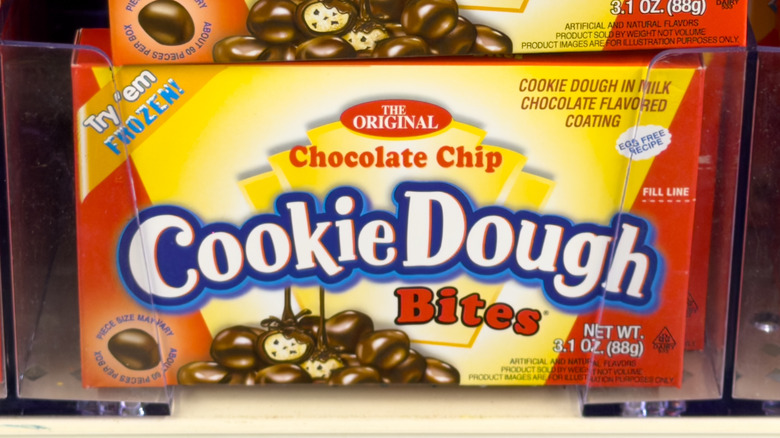 Boxes of Chocolate Chip Cookie Dough Bites are seen on the shelf in a supermarket