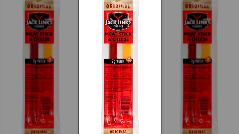 A package of Jack Link's Classics Original Meat Stick & Cheese Snack, against a white background