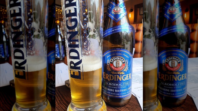 Erdinger in glass and bottle