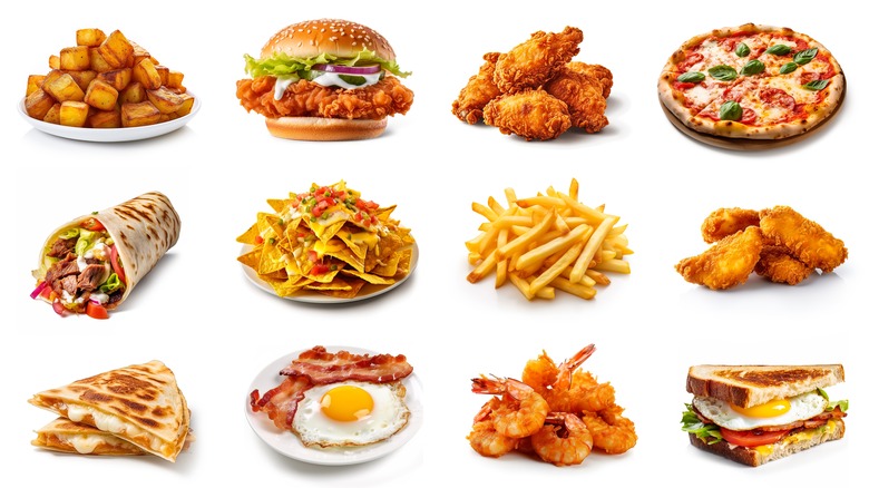 variety of fast food
