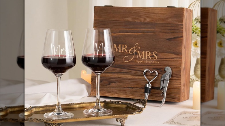 Product image of AW BRIDAL Mr. and Mrs. Stemmed Wine Glasses