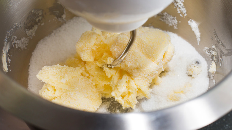 Mixing butter and sugar