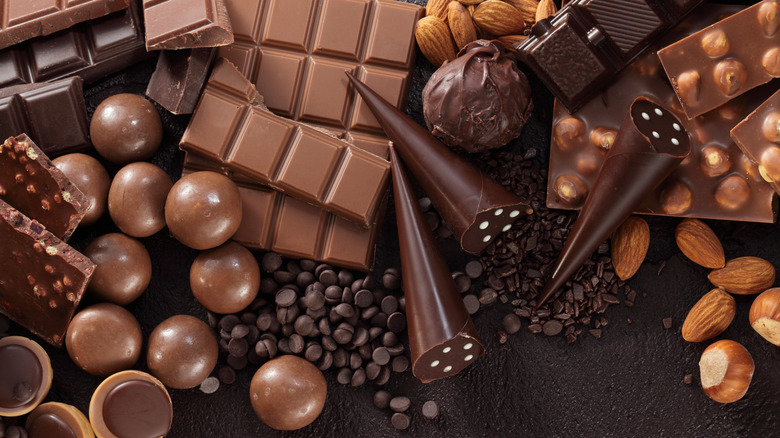 Chocolate bar pieces