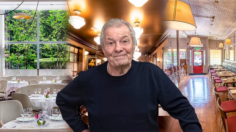 Jacques Pepin standing in a dining room