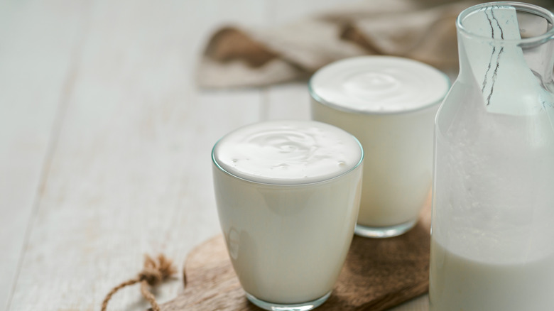 two glasses of buttermilk