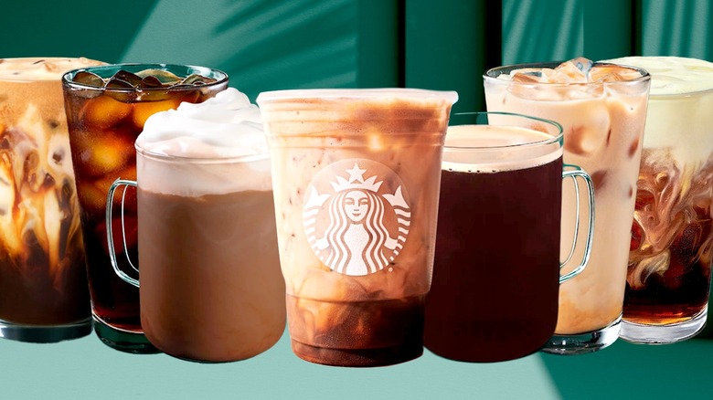 Various Starbucks drinks