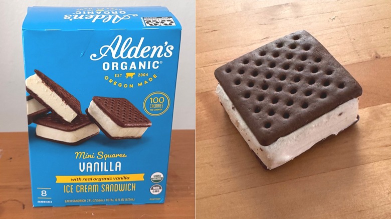 Alden's ice cream sandwich & box