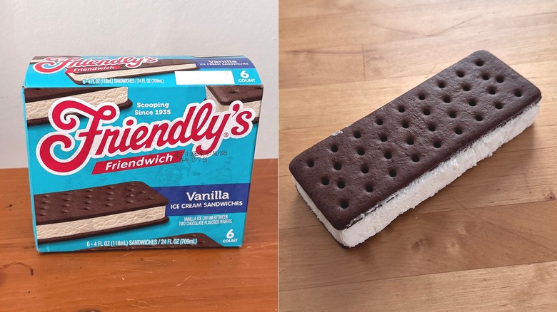 Friendly's ice cream sandwich & box