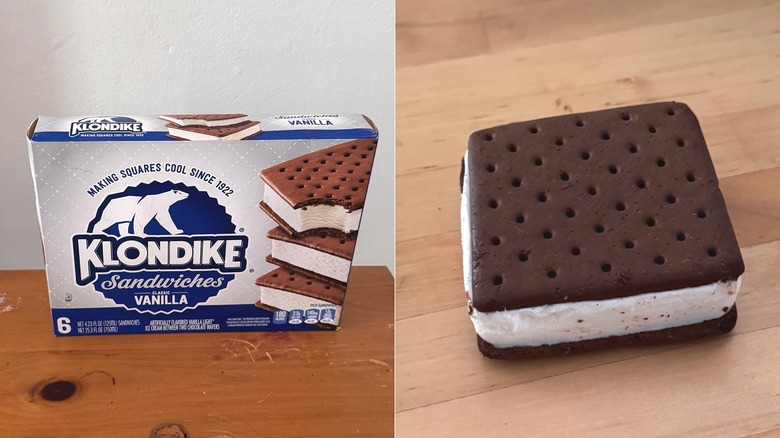 Klondike ice cream sandwich & box