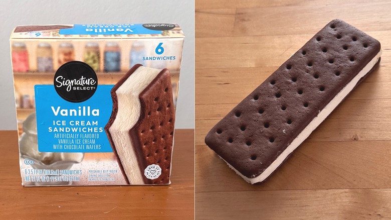Signature Select ice cream sandwich & box