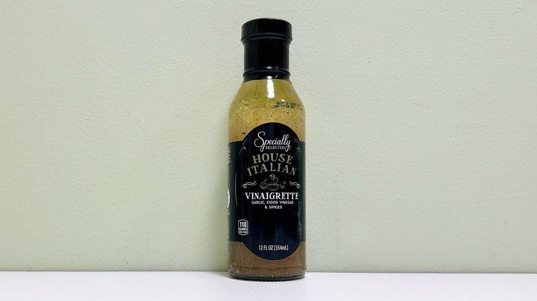 A bottle of Specially Selected House Italian Vinaigrette Dressing
