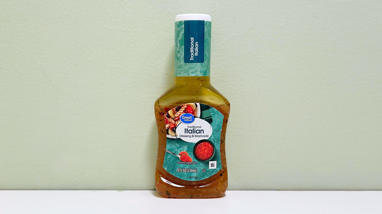 A bottle of Great Value Traditional Italian Dressing