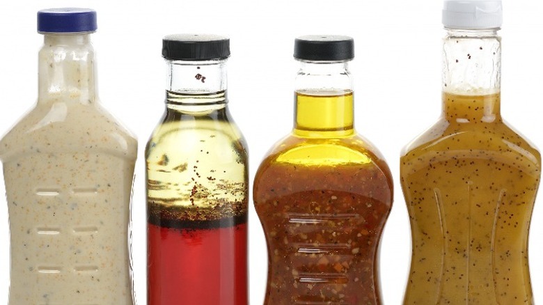 bottles of salad dressing