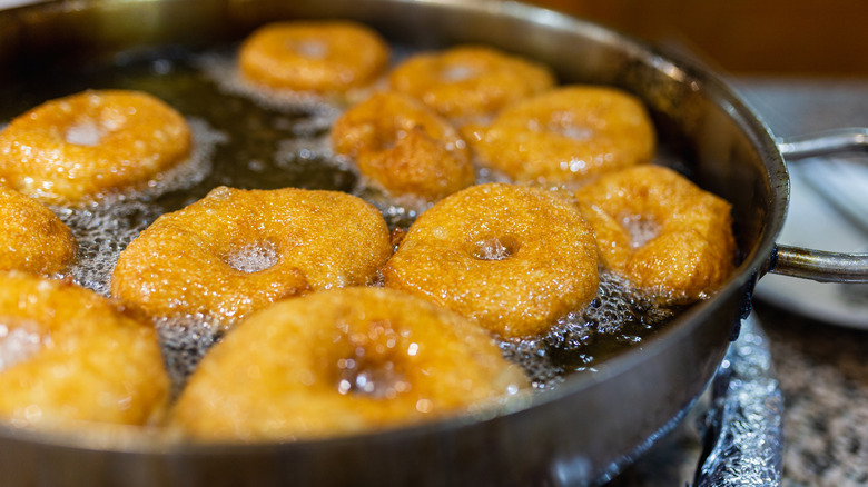 Donuts in hot oil