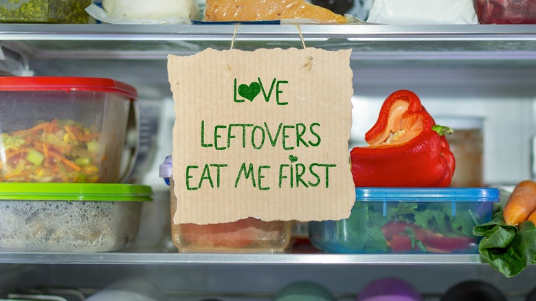 leftovers in the refrigerator