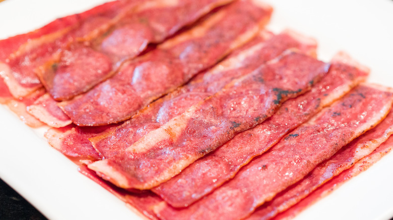 Turkey bacon slices